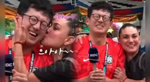 Mundial 2026: periodista coreano que es sorprendido por una fanática mexicana en plena transmisión se vuelve viral