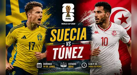 Suecia vs Túnez: a qué hora y dónde ver el partido por el grupo F del Mundial 2026