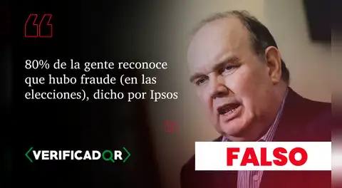 Ipsos no reportó que el 80% de los peruanos reconozca un fraude electoral, pese a lo afirmado por Rafael López Aliaga