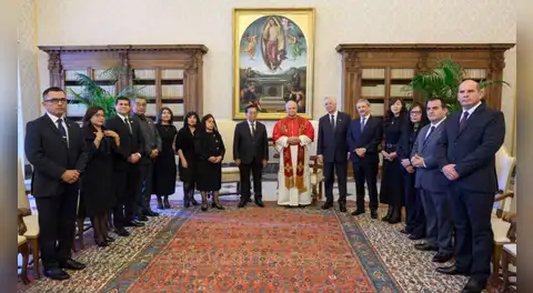 Tres ministros de Estado acompañaron al presidente Balcázar en su visita al Vaticano