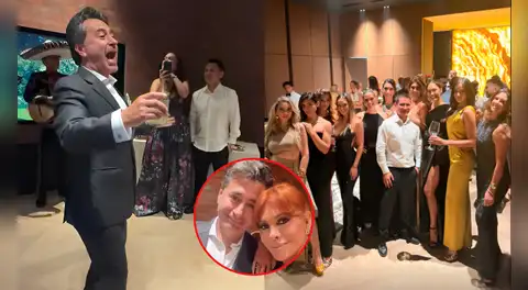 Renzo Costa celebró su cumpleaños en exclusiva fiesta y el esposo de Magaly Medina lo sorprendió al cantarle