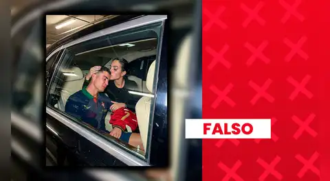 Es falsa esta imagen de Georgina Rodríguez “consolando” a Cristiano Ronaldo en un auto tras derrota de Portugal ante España