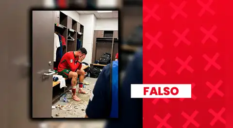 Es falsa la imagen de Cristiano Ronaldo “llorando” en vestidores tras derrota de Portugal ante España: en realidad, fue elaborada con inteligencia artificial