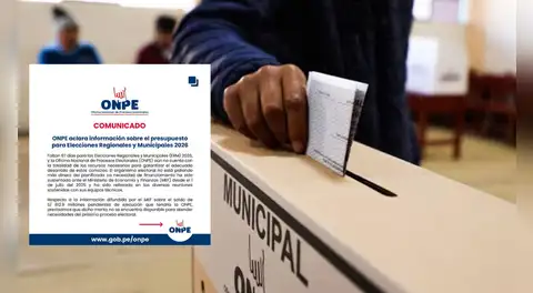 ONPE desmiente al Gobierno y reitera que no cuenta con presupuesto para las Elecciones Regionales y Municipales
