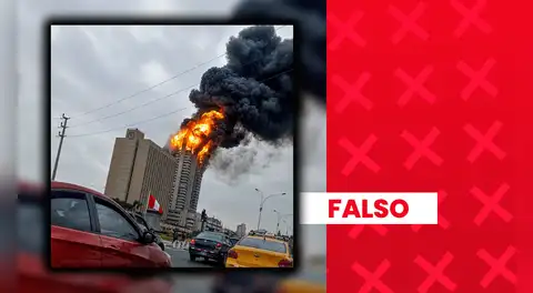 Es falso que esta imagen corresponda al amago de incendio registrado en el hotel Sheraton: fue generada con inteligencia artificial