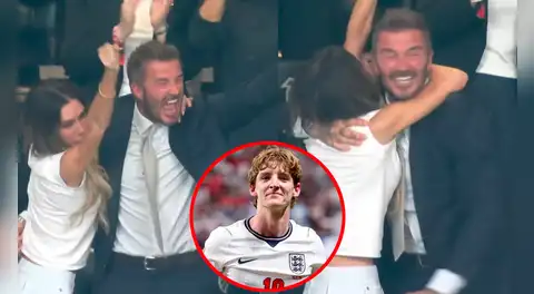 Así fue la eufórica celebración de Victoria y David Beckham tras gol del inglés Anthony Gordon en el Argentina vs Inglaterra