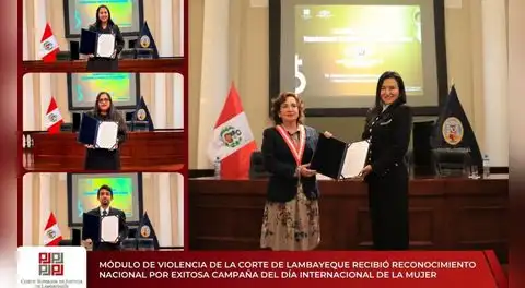 Módulo de Violencia de la Corte de Lambayeque recibe reconocimiento nacional por campaña del Día de la Mujer