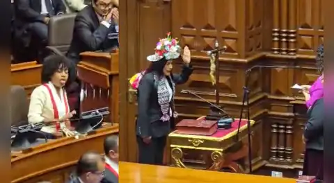 Captan a Rosangella Barbarán haciendo "gesto de asco" durante juramentación de diputada de JP