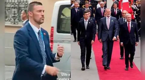 Guardaespaldas del rey de España acapara la atención en Perú y desata furor en redes sociales