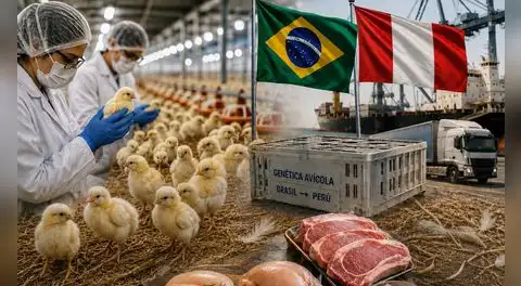 Perú aumenta a más del doble sus compras de genética avícola de Brasil y apunta a mayores importaciones de cerdo