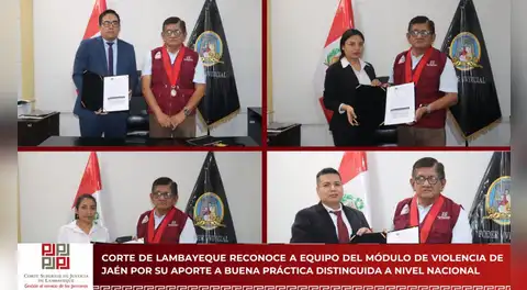 Corte de Lambayeque reconoce a equipo del Módulo de Violencia de Jaén