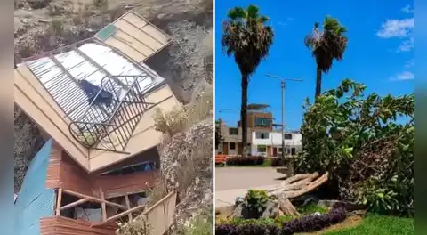 Vientos de más de 40 km/h causaron caída de árboles, postes y techos en el norte del Perú