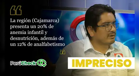 Candidato al GORE de Cajamarca maneja cifras imprecisas sobre anemia y analfabetismo