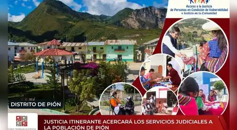 Justicia Itinerante llevará servicios judiciales a la población de Pión en Chota