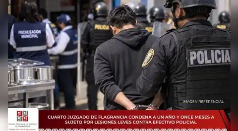 Chiclayo: condenan a sujeto por agredir a efectivo policial durante operativo