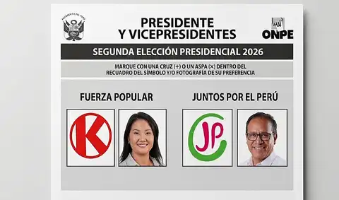 Así será la cédula de votación para la segunda vuelta entre Keiko Fujimori y Roberto Sánchez 