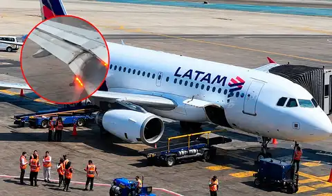 Ala de avión se incendia antes de despegar a Piura en el aeropuerto Jorge Chávez Ala de avión se incendia antes de despegar a Piura en el aeropuerto Jorge Chávez