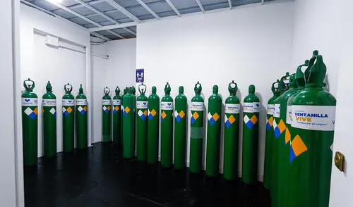 Centro de distribución de oxígeno medicinal gratuito de Qura Norte.