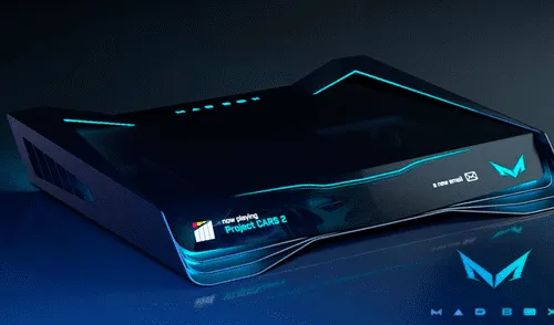 Este es el diseño oficial de Mad Box, nuevo enemigo de Sony y Microsoft que puede colgarse en la pared [FOTOS]