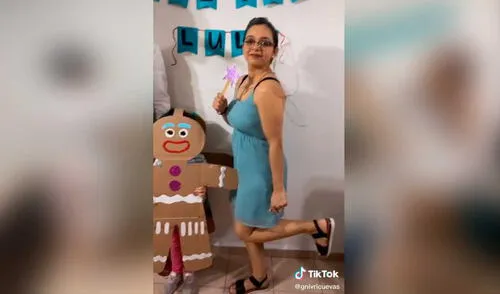 Desliza las imágenes para ver la singular sesión fotográfica que tuvo esta familia fan del ogro Shrek Foto: Captura de TikTok/Irving Cuevas
