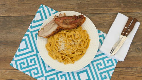 Grillcorp: chancho al cilindro con tallarines a la huancaína