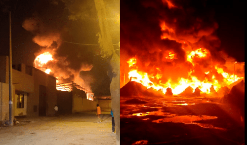 El incidente fue reportado a las 9:49 p. m. en Puente Piedra. Foto: Twitter