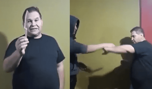 Facebook Viral: Quiere enseñar a defenderse de ataque y queda en ridículo [VIDEO]