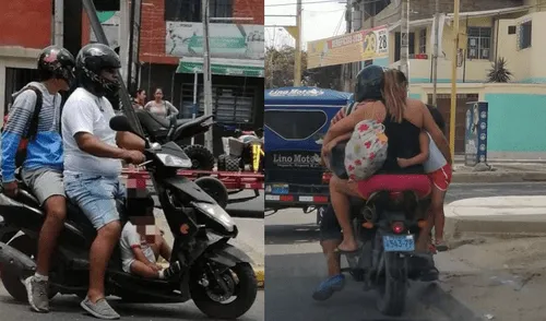 Irresponsabilidad. Ciudadanos captan a padres de familia exponiendo la vida de sus hijos.