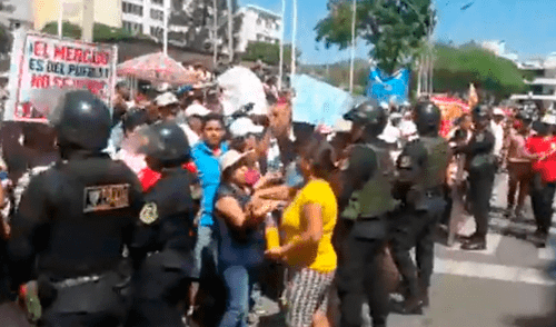 Comerciantes protestan para evitar privatización del Mercado Modelo [VIDEO]