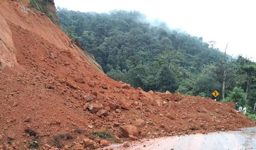 Derrumbe en el tramo de carretera Jaén-Cutervo 