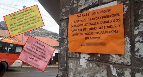 Curiosos avisos de damas que ofrecen sus servicios invaden calles de Cusco [FOTOS]