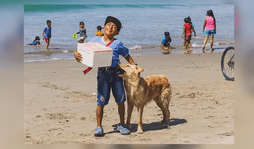 Jason y Rambo en la playa Yacila, ubicado en Piura.