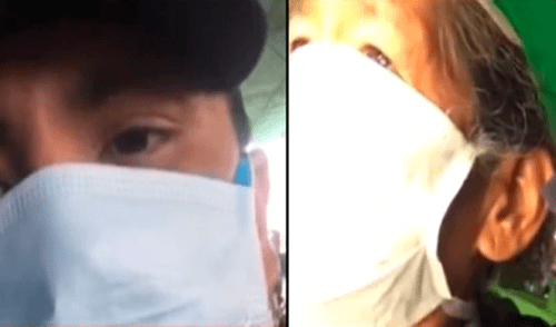 El oficial tuvo conmovedor gesto con la anciana. Foto: Captura