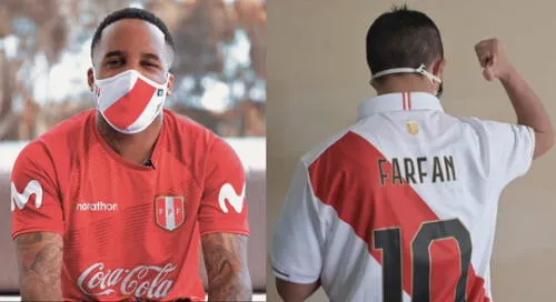 Jefferson Farfán le regaló una camiseta con su firma al joven hincha y expresó su deseo por conocerlo. Foto: @JeffersonFarfanOficial Jefferson Farfán