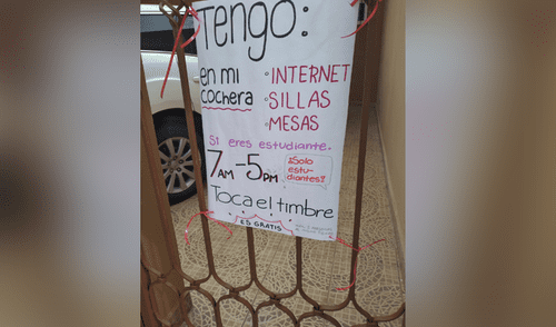 La mujer decidió ofrecer este esencial servicio para los estudiantes que más lo necesiten. Foto: Twitter Mujer ofrece Internet
