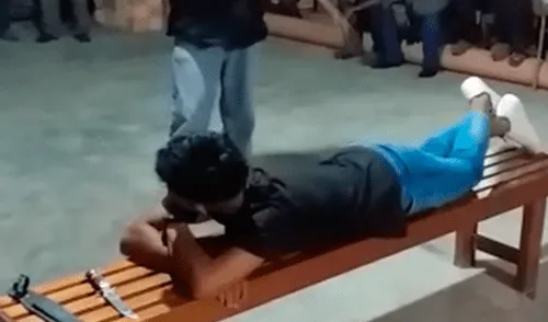 Padres castigan a sus hijos en San Martín.