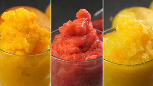 3 cremoladas: Fresa, Maracuya y Mango [Video y Receta]