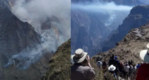 Alerta por incendio forestal en zonas inaccesibles en Caylloma. Alerta por incendio forestal en zonas inaccesibles en Caylloma.