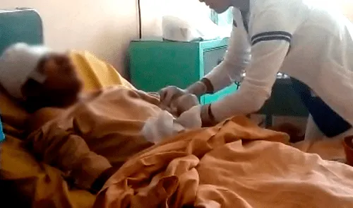 Obrero de 23 años permanece internado en el hospital.