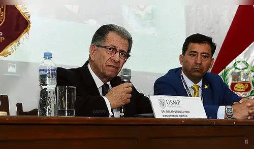 Exposición. Exmagistrado Óscar Urviola expuso ante estudiantes de Derecho de la Universidad San Martín de Porres.