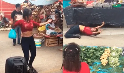 Facebook: chica sorprende al bailar reggaetón "extremo" dentro de un mercado [VIDEO]
