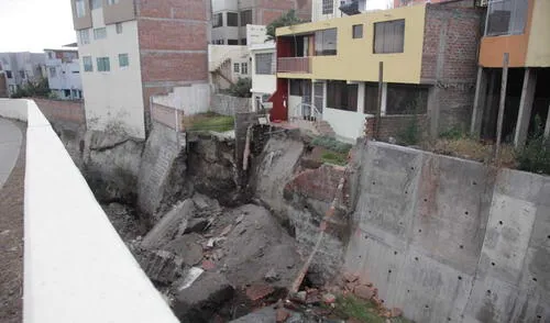 Viviendas están en peligro inminente en la torrentera de San Lázaro. Foto: Rodrigo Talavera/La República