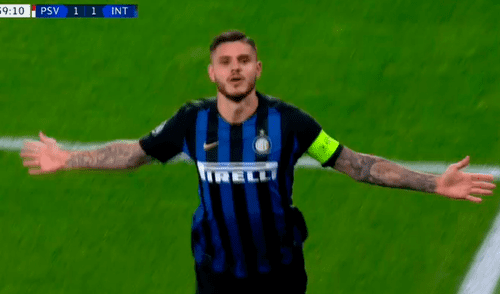 PSV vs Inter de Milán: la viveza de Mauro Icardi para anotar el 2-1 [VIDEO]