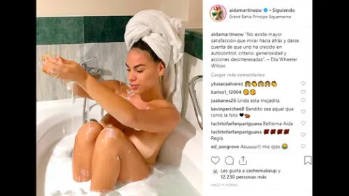 Aída Martínez cautiva al aparecer desnuda en una bañera [FOTOS]