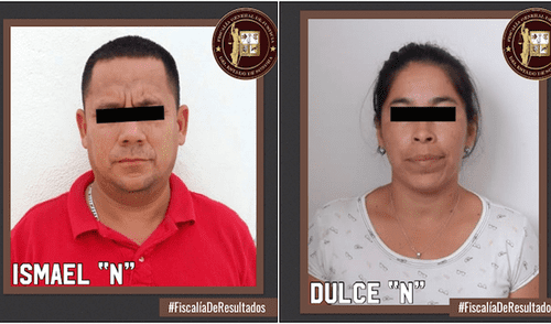 Estos son los padres que obligaban a sus pequeños a participar de su ilícito negocio. Foto: FGJE. Estos son los padres que obligaban a sus pequeños a participar de su ilícito negocio. Foto: FGJE.