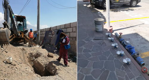 Conexión ilegal de agua fue identificada en condominio de Cerro Colorado. Foto: Sedapar