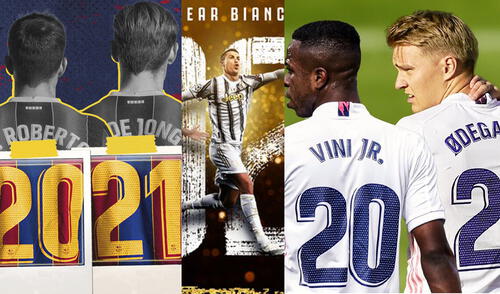 Los clubes de Europa publicaron en redes sociales su saludo por el Año Nuevo 2021. Foto: Composición La República.