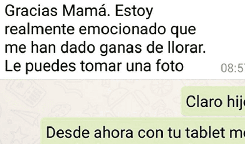 WhatsApp: Le pidió a su mamá una tablet por Navidad y ella lo trolleó