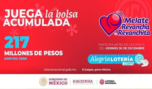 Sorteo Melate: Resultados de la Lotería Nacional HOY 30 de diciembre EN VIVO