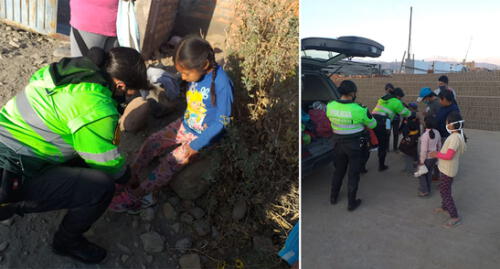 Policías llevaron ayuda a familias del distrito de Mollebaya en Arequipa. Foto: Policía Nacional. Policías llevaron ayuda a familias del distrito de Mollebaya en Arequipa. Foto: Policía Nacional.